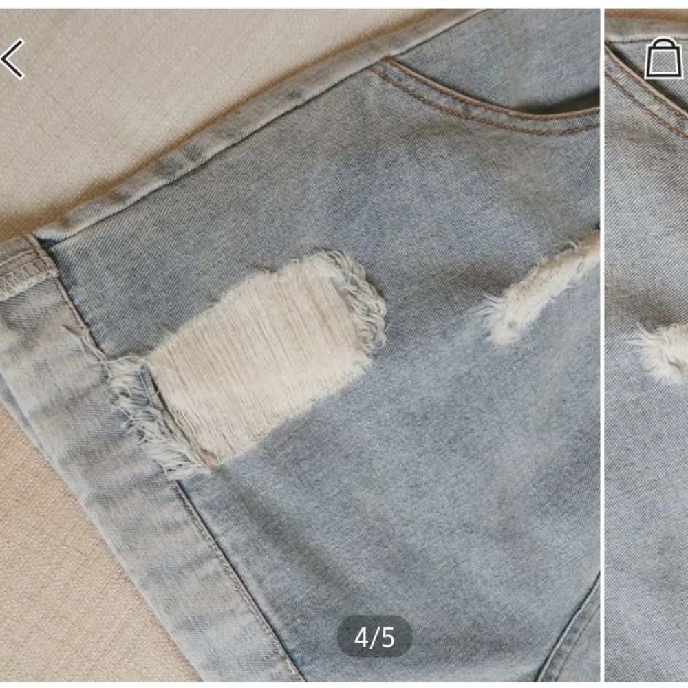 Paper Bag style boyfriend jean shorts - Picture 3 of 4